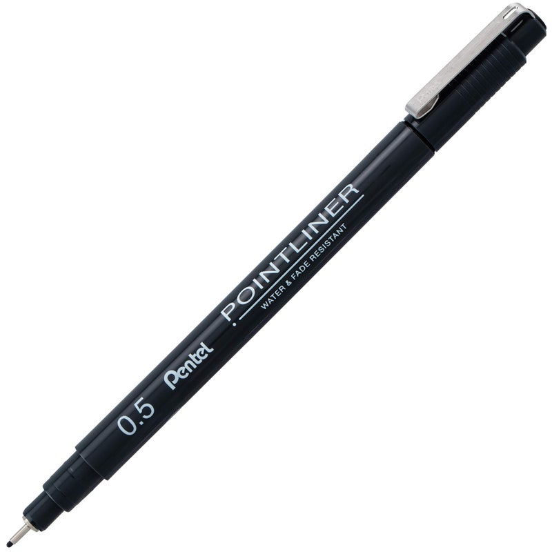 بنتل قلم تحديد نقطة من Pentel Arts، (0.5 مم)، حبر أسود، صندوق من 12 قطعة (S20P-5A) - Image 2